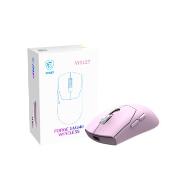 MSI Forge Gm340 Wireless Violet souris Gaming Ambidextre RF sans fil + Bluetooth Optique 12000 DPI