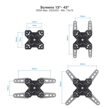 TooQ LP1345TN-B support pour téléviseur 109,2 cm (43") Noir