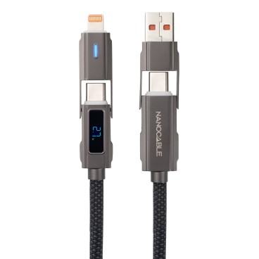 Nanocable 10.01.2501 câble USB USB 2.0 1 m USB A USB C USB C Lightning 27 W Noir
