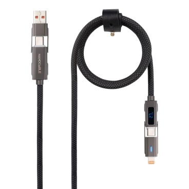 Nanocable 10.01.2501 câble USB USB 2.0 1 m USB A USB C USB C Lightning 27 W Noir