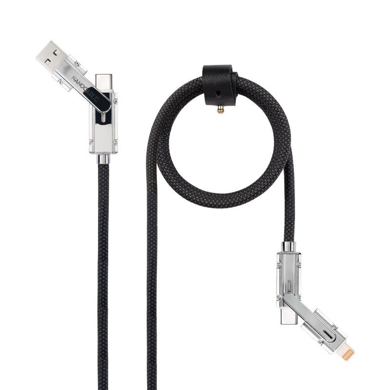Nanocable 10.01.2601 câble USB USB 2.0 1 m USB A USB C USB C Lightning 27 W Noir, Gris