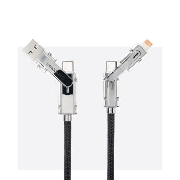 Nanocable 10.01.2602 câble USB USB 2.0 2 m USB A USB C USB C Lightning 27 W Noir, Gris