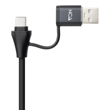 Nanocable 10.15.0001 câble vidéo et adaptateur HDMI Type A (Standard) USB Type-C + USB Type-A Gris