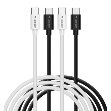 Verbatim 32391 câble USB USB 2.0 1 m USB C 0,48 Gbit s 60 W Noir, Blanc