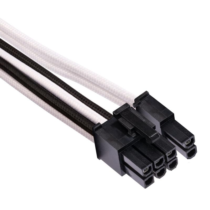 CORSAIR Premium m Sleeved Split PCIe T4 Blanc/Noir