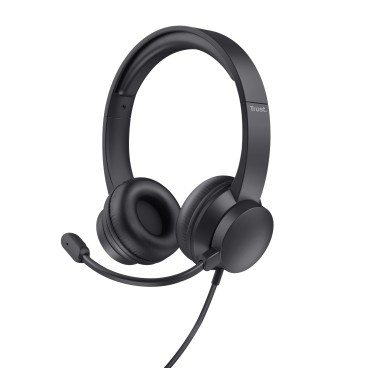 Trust HS-201 Casque Avec fil Arceau Bureau Centre d'appels USB Type-A Noir
