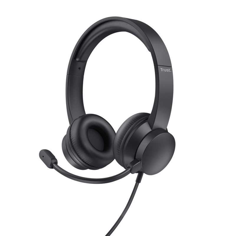 Trust HS-201 Casque Avec fil Arceau Bureau Centre d'appels USB Type-A Noir