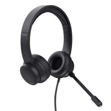 Trust HS-201 Casque Avec fil Arceau Bureau Centre d'appels USB Type-A Noir