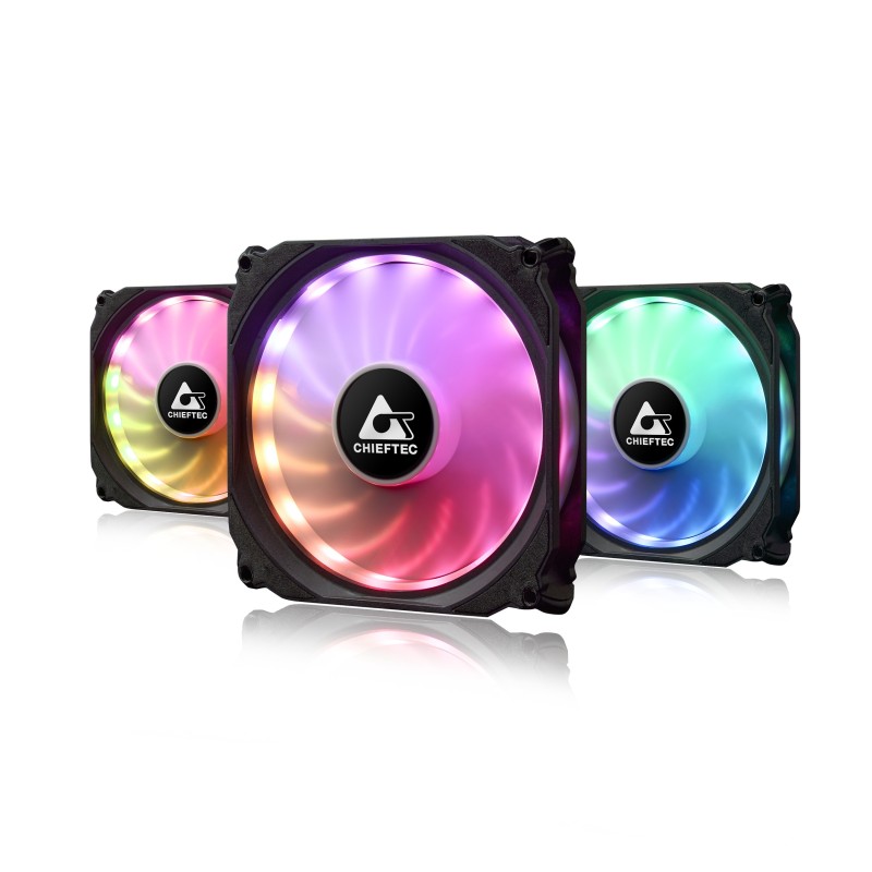 Chieftec CF-3012-RGB système de refroidissement d’ordinateur Boitier PC Ventilateur 12 cm Noir