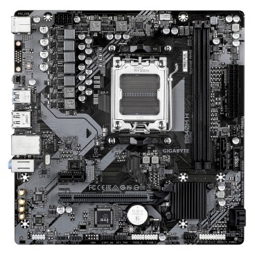GIGABYTE B840M H Carte Mère - Processeurs AMD Ryzen 9000, VRM 5+2+2 phases, jusqu’à 7200MHz DDR5 (O.C), 1xPCIe 4.0 M.2, LAN