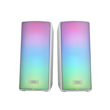Mars Gaming MSRGB2W haut-parleur portable et de fête Enceinte portable stéréo Blanc 15 W