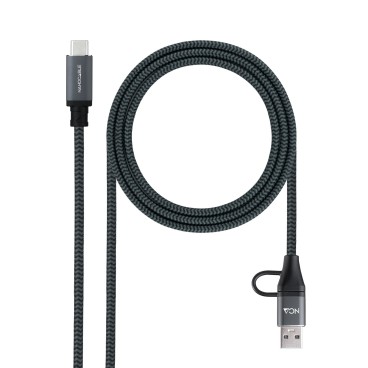Nanocable Câble USB 3.2 Gen2X2 20Gbps 5A 100W, USB-C+USB-A M vers USB-C M, 1.5m