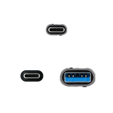 Nanocable Câble USB 3.2 Gen2X2 20Gbps 5A 100W, USB-C+USB-A M vers USB-C M, 1.5m
